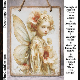 Cottagecore Blumenfee-Porträt FK1R Decoupage Seidenpapier