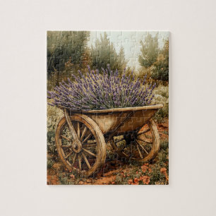 Cottagecore Botanische Vintage-Lavendel-Karre