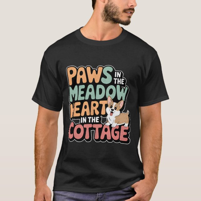Cottagecore Corgi T-Shirt (Vorderseite)
