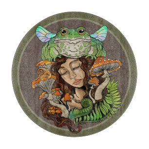 Cottagecore Fairy Frog Schneidebrett