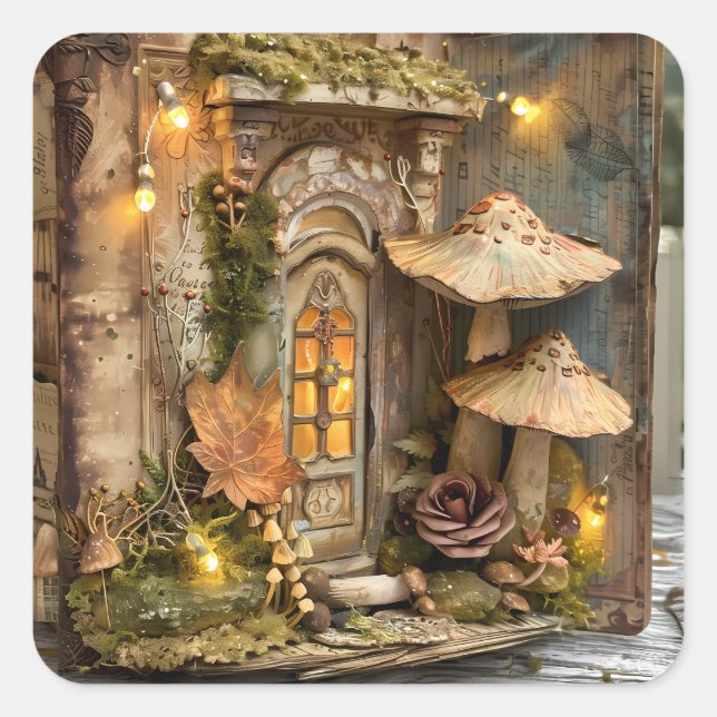 Cottagecore Feenhaus Scrapbook Aufkleber (Vorderseite)