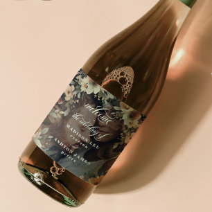 CottageCore Floral Picture Overlay Begrüßung Weinetikett