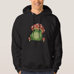 Cottagecore-Frosch-Ästhetik Süßer Frosch mit Pilz Hoodie