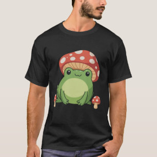 Cottagecore-Frosch-Ästhetik Süßer Frosch mit Pilz T-Shirt