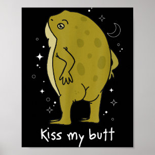 Cottagecore-Frosch-Kunst Küss Meinen Hintern Lusti Poster