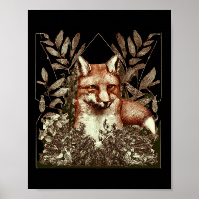 Cottagecore Fuchs Vintage Poster (Vorne)