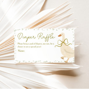 Cottagecore-Gans1 Kariertes Windel-Raffle-Teilnahm Begleitkarte
