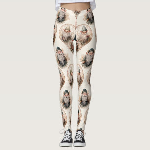 Cottagecore-Garten-Gnom-Vintage-Aquarell Leggings