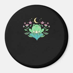 Cottagecore Goblincore Mondblumen Wald Frosch Mu Magnet