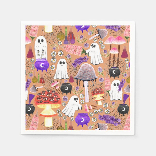 Cottagecore Halloween Ghouls Serviette (Vorderseite)