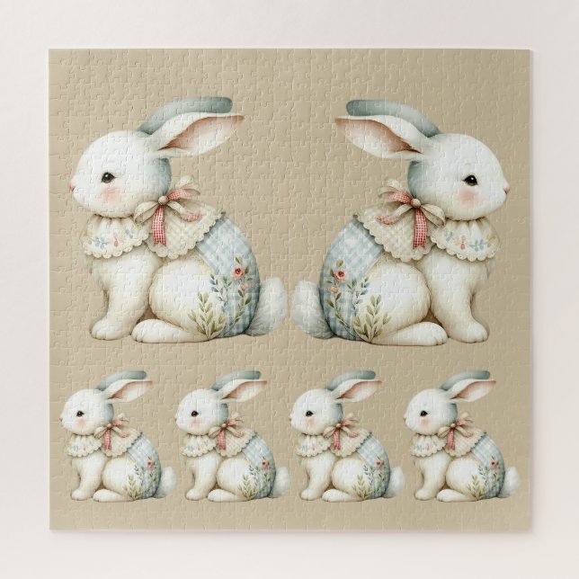 Cottagecore-Hasen-Charm-Babydecke (Vertikal)
