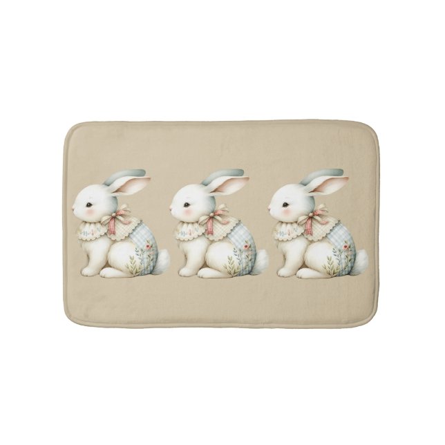 Cottagecore-Hasen-Charm Badematte (Vorderseite)