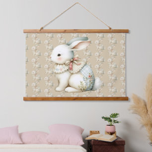 Cottagecore-Hasen-Charme-All-Over-Print-Schürze Wandteppich Mit Holzrahmen