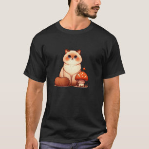 Cottagecore-Katzen-Pilz-Katze-Grafik T-Shirt