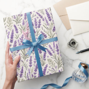 Cottagecore Lavendelzweig Botanik Geschenkpapier