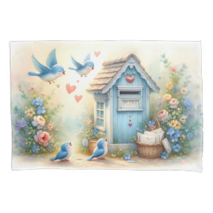 Cottagecore Liebesbriefe Blaue Postbox Kissenbezug