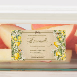 Cottagecore-Limoncello-Flaschenetikett-Aufkleber Etiketten