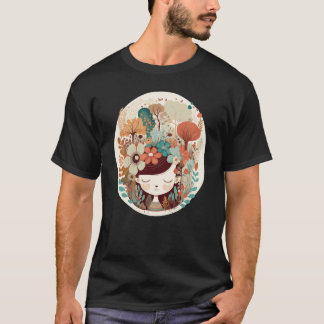 Cottagecore-Mädchen Blumenwald Psychische Gesundhe T-Shirt