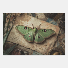 Cottagecore-Mondschmetterling Gothic-Mondfalter No Geschenkpapier Set