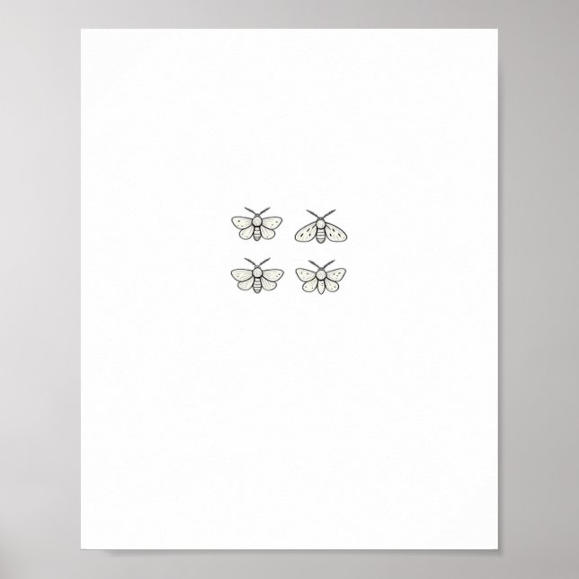 Cottagecore Moths Classic Poster (Vorne)