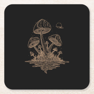 Cottagecore Pilze Fungi Goblincore Ästhetik Rechteckiger Pappuntersetzer