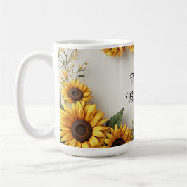 Cottagecore Sonnenblumen-Blumenarrangement Kaffeetasse