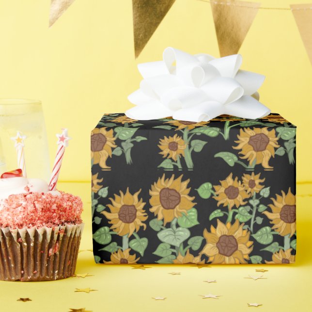 CottageCore Sonnenblumenmuster Geschenkpapier (Geburtstagsparty)