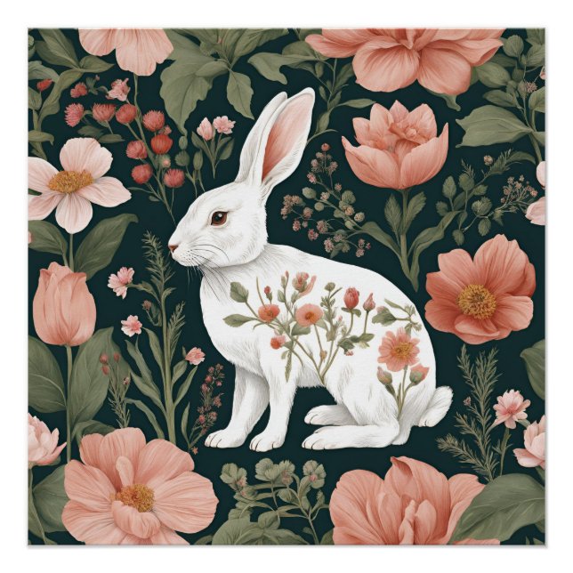 Cottagecore Süßer Hase Poster (Vorderseite)