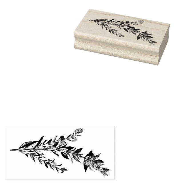 CottageCore Vintag Antique Sprig Gummistempel (Stempel)
