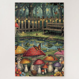 Cottagecore-Waldszene Whimsische Pilze