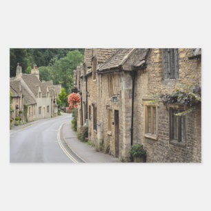 Cottages en Castle Combe, UK rectangle sticker