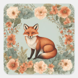 Cottages Fox Quadratischer Aufkleber