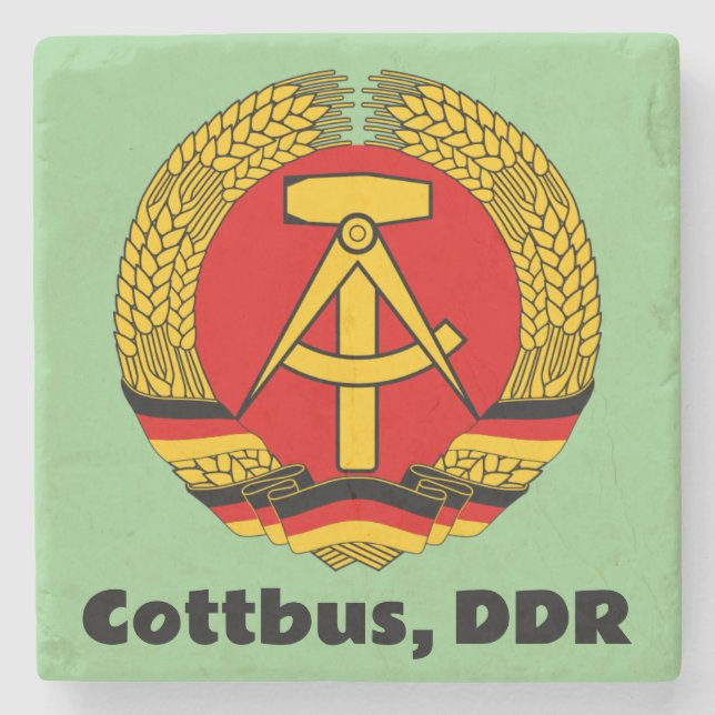 Cottbus, DDR, DDR Ossi Steinuntersetzer (Vorderseite)