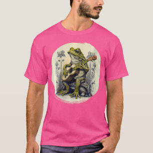 Cottcore-Frosch mit akustischer Gitarre T-Shirt