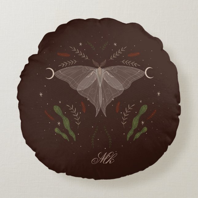 Cottecore Moth Personalisiert Throw Kissen (Vorderseite)