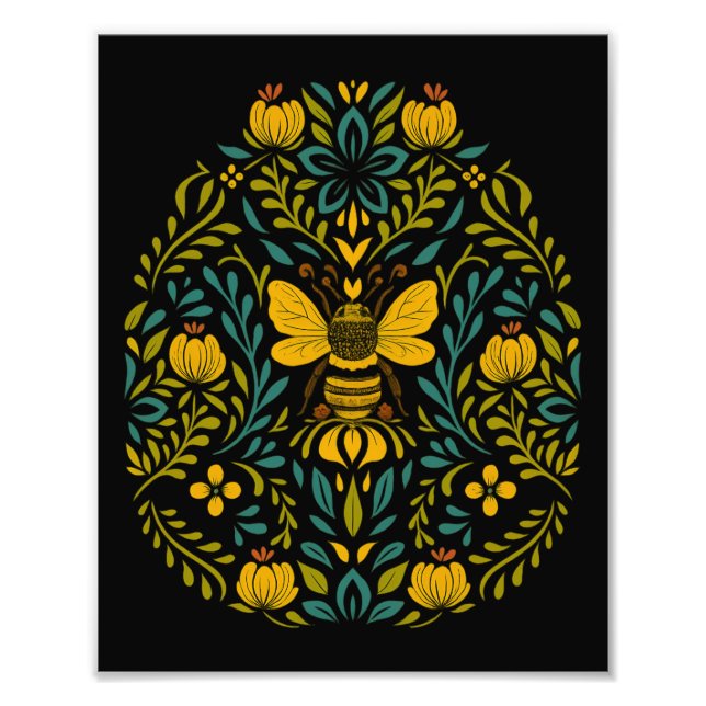 CottemCore Boho Blume Skandinavische Folklorekunst Fotodruck (Vorne)