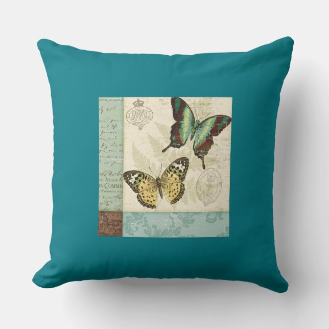 Cotton Aquamarines Kissen 20x20/Schmetterling (Vorderseite)