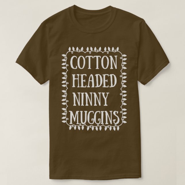Cotton beherrscht Ninny Muggins Weihnachtsbeleucht T-Shirt (Design vorne)