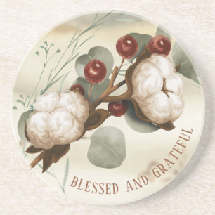 Cotton Boll Pflanze Eleganter Stone Untersetzer