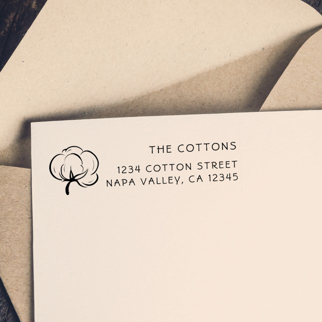 Cotton Boll-Symbol | Rücksendeadresse von Familien Gummistempel (Von Creator hochgeladen)