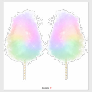 Cotton candelpastel Regenbogen Glitzer niedlich Aufkleber