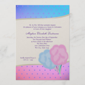 Cotton Candy 16 . Geburtstag Birthday Einladung