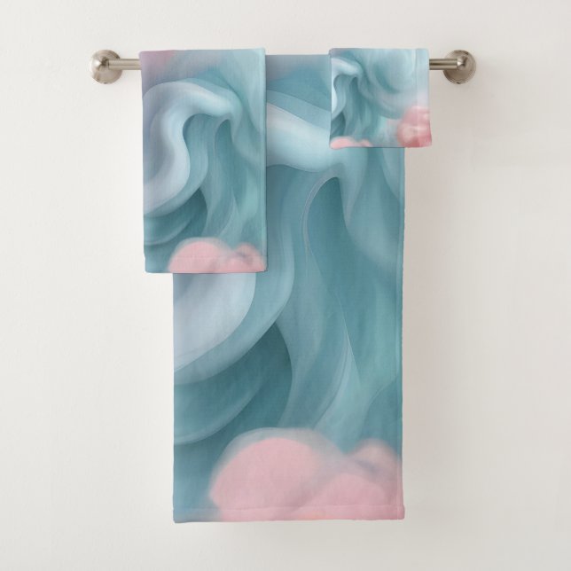 Cotton Candy Abstrakt Badhandtuch Set (Insitu)