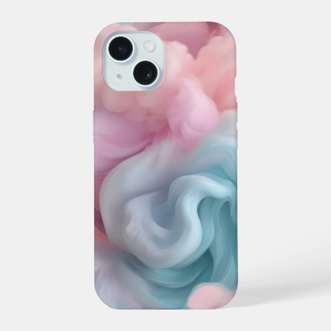 Cotton Candy Abstrakt iPhone 15 Hülle (Rückseite)