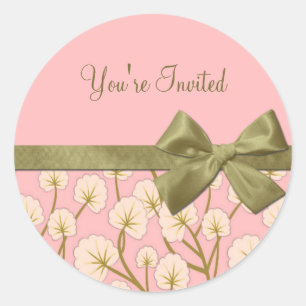 Cotton Candy Bouquet Party Einladung Runder Aufkleber