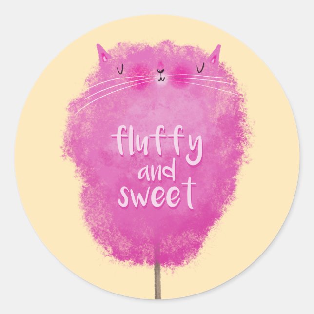 Cotton Candy Cat Sticker (Vorderseite)