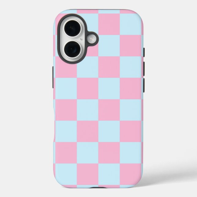 Cotton Candy Checkerboard iPhone 16 Hülle (Rückseite)