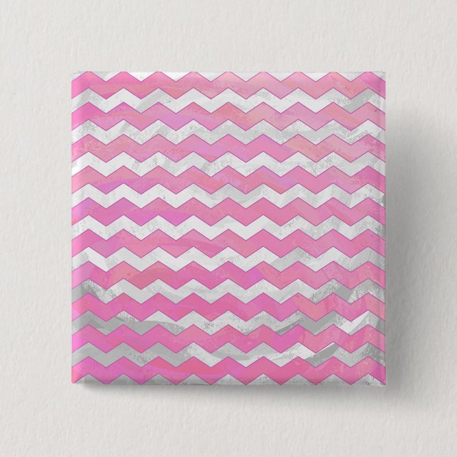 Cotton Candy Chevon Pattern Button (Vorderseite)
