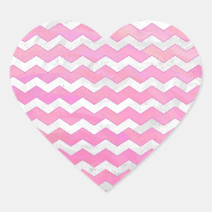 Cotton Candy Chevon Pattern Herz-Aufkleber
