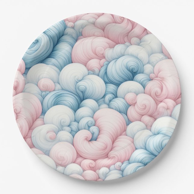 Cotton Candy Clouds Pappteller (Vorderseite)